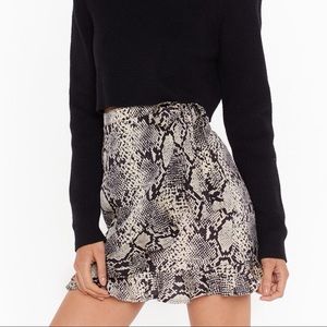 SOLD- Nasty Gal snakeskin wrap skirt 🎇 NWOT